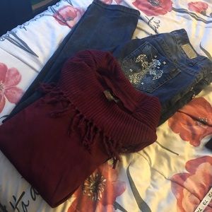 Ashley Stewart Sz 12W embellished pocket jeans  🌈